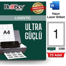Herboy HB-1001 199,6 x 289,1 mm A4 Laser Etiket (25 Adet)