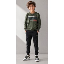 Stsahra  Erkek Çocuk Haki Sweatshirt