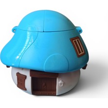 Hureggo Vintage Giochi Preziosi Şirinler Sürpriz Figür ve Mantar Evi Oyun Seti (Mavi Çatılı) 9 cm
