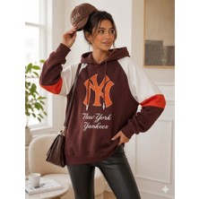 Stsahra  Kadın Kahverengi Kapşonlu Sweatshirt