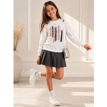 Stsahra  Kız Çocuk Beyaz Sweatshirt
