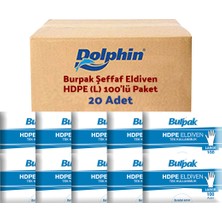 Dolphin Burpak Şeffaf HDPE Eldiven (L) Çok Amaçlı Kullanım 100'lü Paket 20 Adet