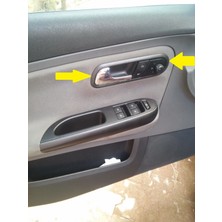 BLG Seat İbiza Sol Ön Kapı İç Açma Kolu Çerçevesi (2002-2008) Elektrikli Aynalı Model (Siyah / Abs Plastik / Parça Kodu: 6L4839113)