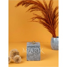 Miarik Design Dekoratif Mermer Kare Detaylı Pamukluk
