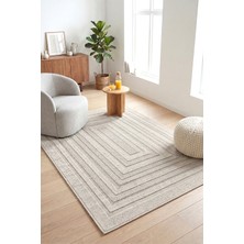Colore Home Loop Bukle Gri Krem Jüt Hasır Dokuma Yıkanabilir Halı Kilim