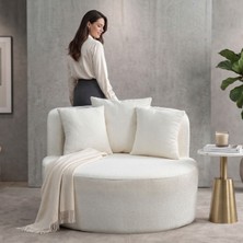 Edsy Home Mery Berjer Tekli Koltuk Beyaz
