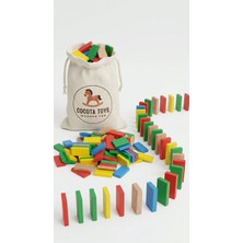 Cocota Toys Ahşap Renkli Domino 120 Blok (Bez Kese Içerisinde)