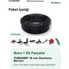 Greensulama 16 mm Düz Deliksiz Damlama Borusu 100 Metre Bahçe Sera Sulama