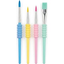 The Monarch Co Ergonomik Sünger Tutmalı Pastel Renkli Çocuk Boya Fırçası Seti - Sulu ve Akrilik Boya Uyumlu