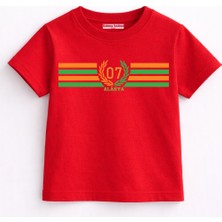 Rabona Fashion Alanya 07 Turuncu Yeşil Arma Çocuk Tişörtü