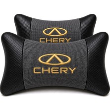 Brtshopping Chery Logolu Keten Kumaş Araç Boyun Yastığı