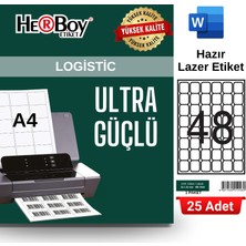 Herboy HB-1048 32 x 32 mm A4 Laser Etiket (25 Adet)