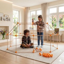 Cocota Toys Ahşap Çadır ve Geometrik Inşa Seti (50 Çubuk, 30 Bağlantı Aparatı)