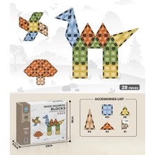 Karton Kutulu Doğal Renkler Magnetic Yapı Blokları 3D Puzzle 28 Parça 6.5 cm