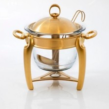 Güren 101000219 Mum Isıtıcılı Çorba Servis Seti 4 Lt Mat Gold