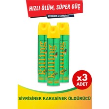Killing Öldürücü Sprey 3'lü Eko Set - Sivrisinek Karasinek - Süper Güç 3X300ML