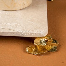 Miarik Design Dekoratif Bej Mermer Gınko Aksesuar Tepsı