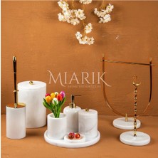 Miarik Design Dekoratif Beyaz Mermer T 9lu Li Banyo Seti Takımı