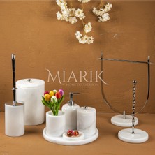 Miarik Design Dekoratif Beyaz Mermer T 9lu Li Banyo Seti Takımı
