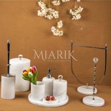 Miarik Design Dekoratif Beyaz Mermer T 9lu Li Banyo Seti Takımı