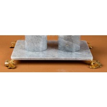 Miarik Design Dekoratif Bej Mermer Gınko Aksesuar Tepsı