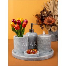 Miarik Design Dekoratif Mermer 5 Li Banyo Seti Takımı