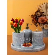Miarik Design Dekoratif Mermer 5 Li Banyo Seti Takımı