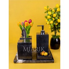 Miarik Design Dekoratif Mermer Düz Kare 5 Li Banyo Seti Takımı