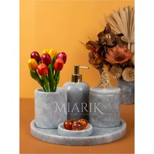Miarik Design Dekoratif Mermer 5 Li Banyo Seti Takımı