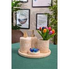 Miarik Design Dekoratif Mermer 5 Li Banyo Seti Takımı