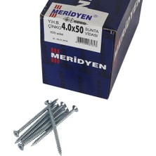 Meridyen Sunta Vidası 4 x 50 mm Çinko Kaplamalı Yüksek Kalite 500 Adet Vida