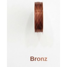Hobi Dünyası Evim 1 Adet 0.3 mm Çiçek Takı Amigurumi Teli Bükülebilir Boncuk Armcuff Metal Tel (~20 Metre) - Bronz