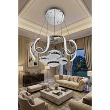 Reel Avize Badem Kristal Silikonlu Çift Yönlü 4 Top - 3 Renk Kumandalı LED Avize