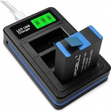 Efcell Gopro 3 Slotlu LCD Ekranlı USB Batarya Şarj Cihazı