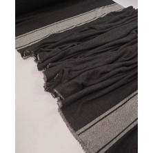 Kumaş Parça Pano Desen Antrasit Gri Çizgili Jakarlı Interlok Kumaş Esnek Yumuşacık Hırkalık & Kazaklık 140X280CM (Her Pano)