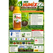 Mebor Humix Sıvı Humik Fulvik Asit %12 1 Lt Güçlü Köklendirici ve Her Türlü Bitki İçin Toprak Düzenleyici