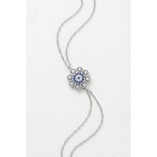 Parmas Design Nazar Çiçeği 925 Ayar Gümüş Kadına Hediye Minimal Bileklik 01767