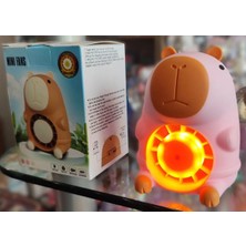 Ada Çanta Kırtasiye Capybara Figürlü Işıklı Fan/vantilatör (10CM) Pembe VT49903211