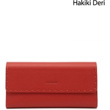 Gönderi(r) Kadın Kırmızı  Yatay Hakiki Deri Cüzdan