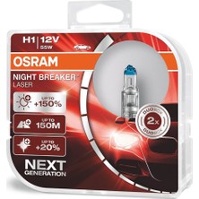 Osram Night Breaker Laser H1 Ampul 64150NL - %150 Daha Fazla Işık