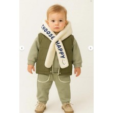 Ay Kids Erkek Bebek 3’lü Kışlık Eşofman Takımı – Polar Şallı, Şardonlu Yelekli, Sweatshirt ve Alt 10697-Y
