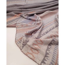 Kumaş Parça Pano Desen Gri Lacivert Nar Çiçeği Pano Desenli Jakarlı Interlok Kumaş Esnek Yumuşacık Hırkalık & Kazaklık 150X130CM (Her Pano)