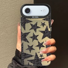Powerfox Iphone 17 Air Uyumlu Silikon Kenar Sert Arka Anti Düşme Kılıfı Yıldız Desenleri MK01A