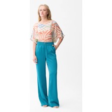 Love My Body Beli Lastikli Pantolon Petrol 153LO016000