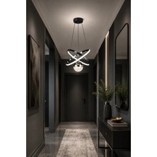 Gusto Lighting Modern Carla Tek Top LED Sarkıt Avıze,siyah ,3 Renk Ayarlanabilir LED Avize.antre