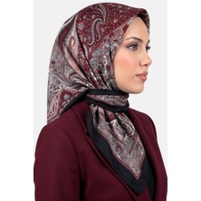Hadiora Kadın Bordo Etnik Desen Dikişli Yazma