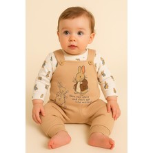 Rapapa Bebek Tulum Takım – Tavşan Desenli Uzun Kollu Tshirt ve Salopet (2’li Set) 9745-