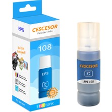Epson 108 Için Mürekkep 70ML Cescesor - Mavi (Cyan): 70ML