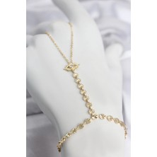 ENCO Mey Ithalat® Gold Renk Pirinç Zirkon Taşlı Göz Model Şahmeran