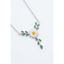 Parmas Design Bahar Dalı Papatya Kolye 925 Ayar Gümüş Kadın Sevgili Hediyesi 01720